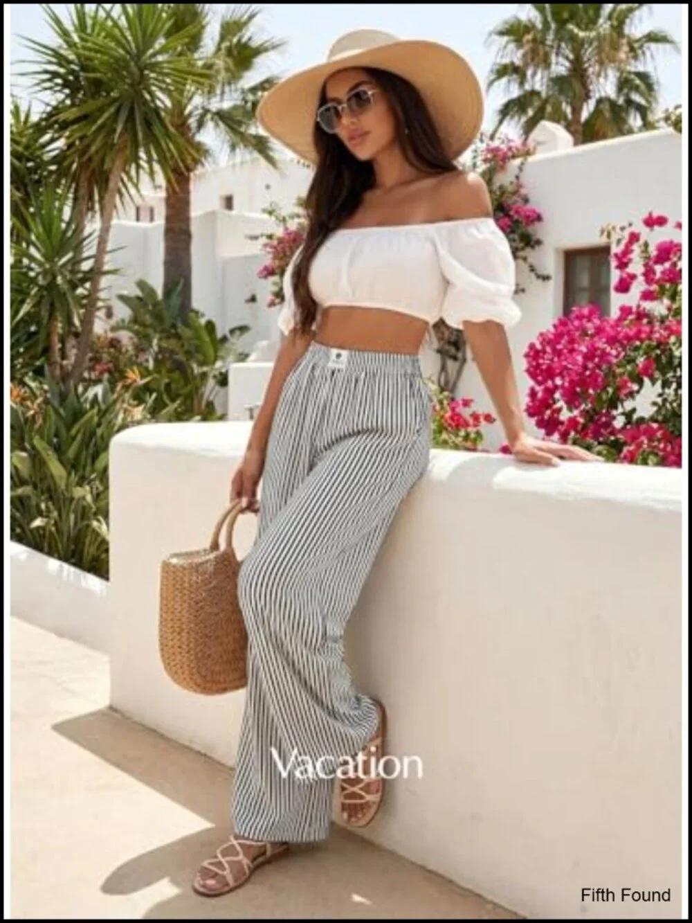 Striped High Waist Wide Leg Lounge Pajama Pants with Pockets